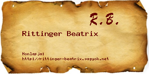 Rittinger Beatrix névjegykártya